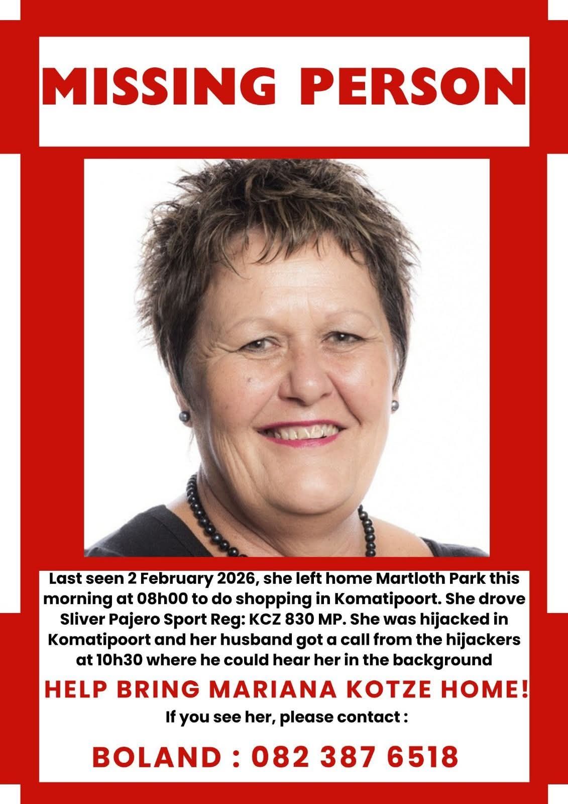 Mariana Kotze, Komatipoort Missing Person
